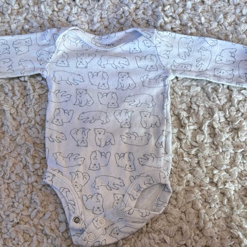 Carter's White Bear Pattern Bodysuit